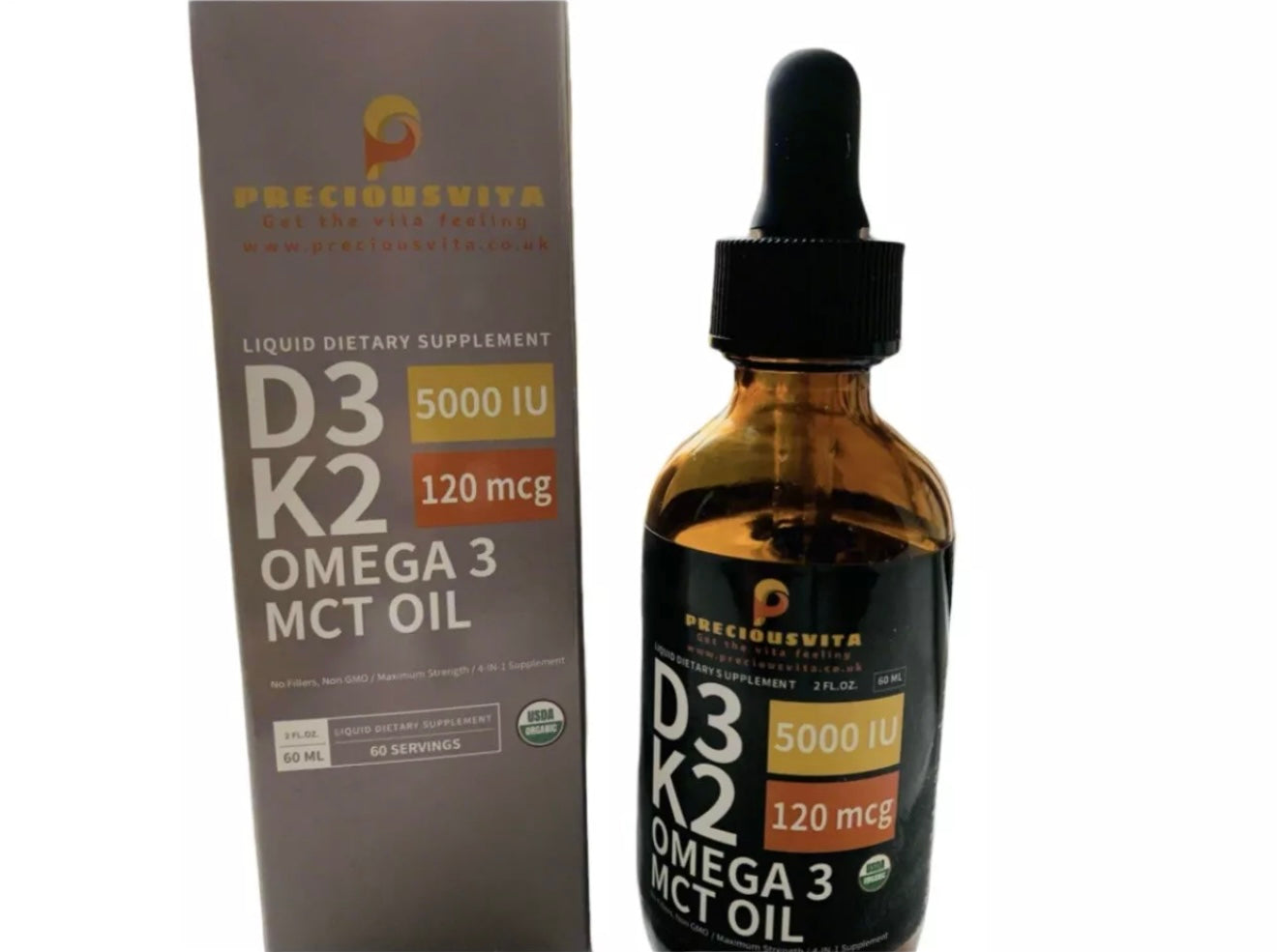 PreciousVita Vitamin D3+K2 liquid Drops
