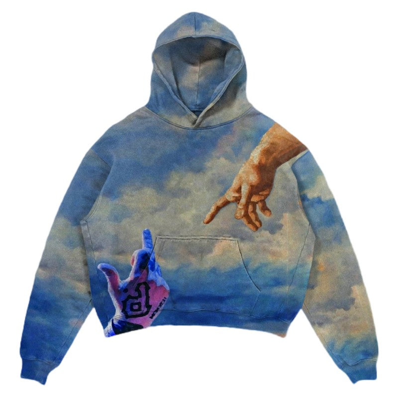 Printed Zip-Up Hoodie Sweatshirt