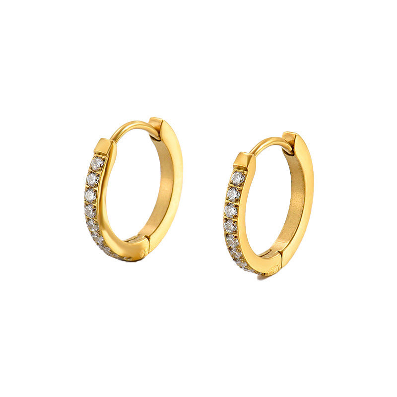 Titanium Steel Diamond Earrings