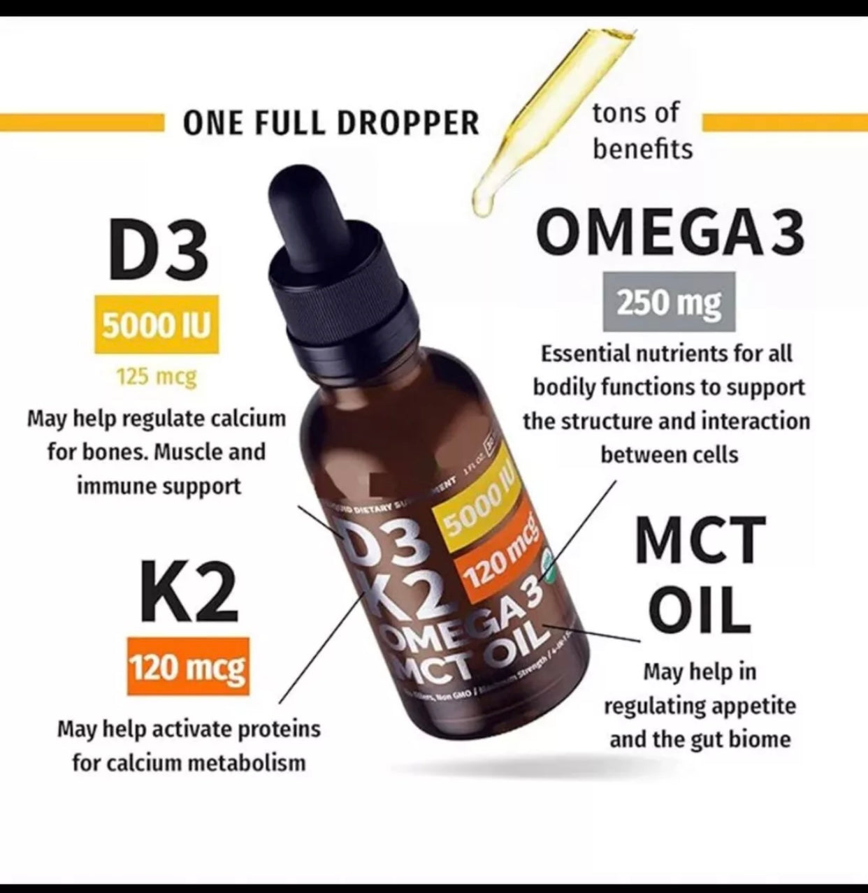 PreciousVita Vitamin D3+K2 liquid Drops