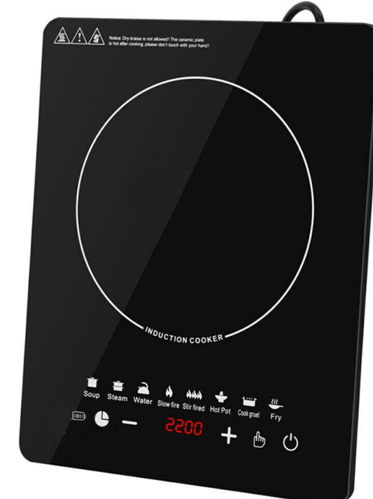 2200W Black Crystal Panel Induction Cooker