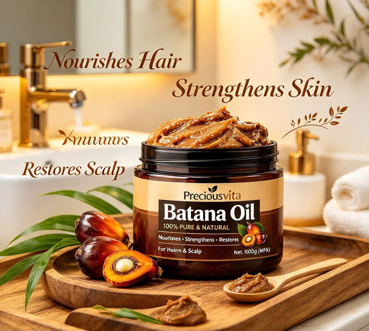 Preciousvita Unrefined Batana Oil, 100% Pure