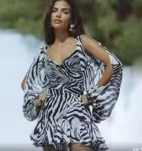 V-Neck Open-Shoulder Dress