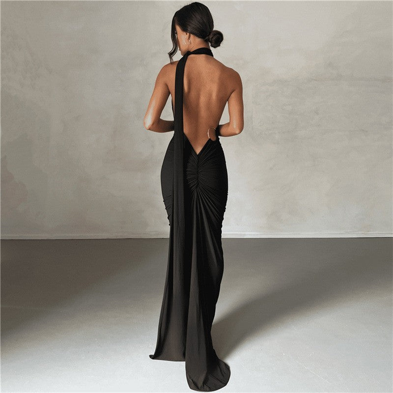 Backless Neck Hip Skirt