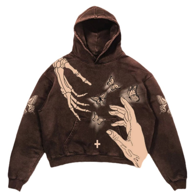 Printed Zip-Up Hoodie Sweatshirt