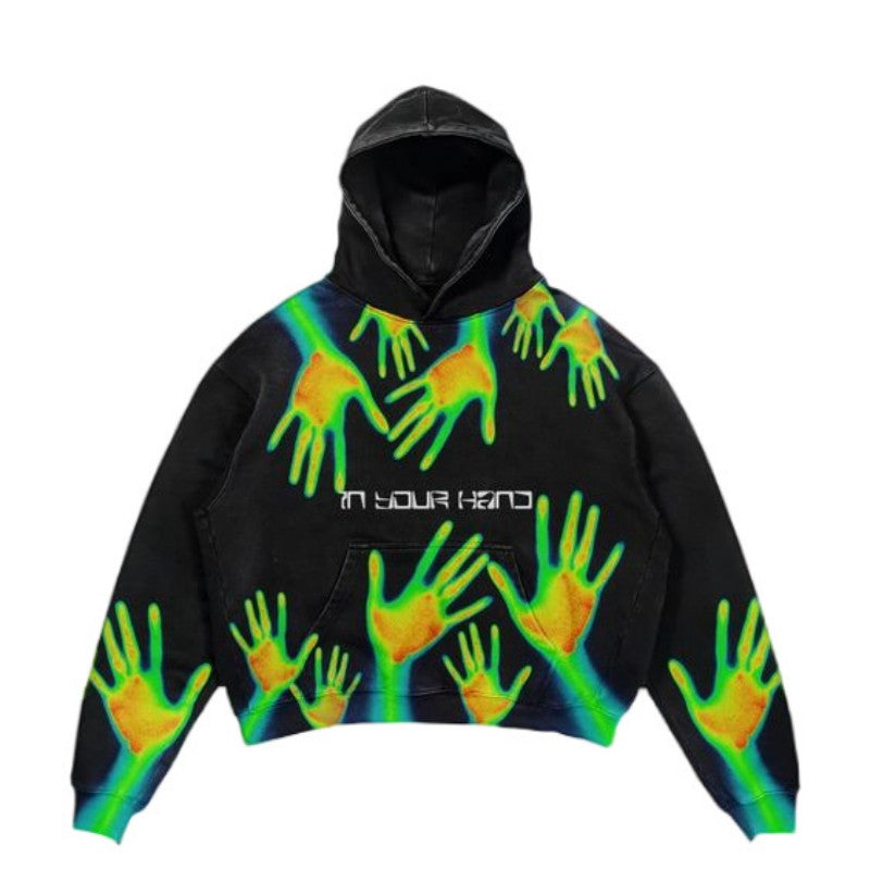 Printed Zip-Up Hoodie Sweatshirt