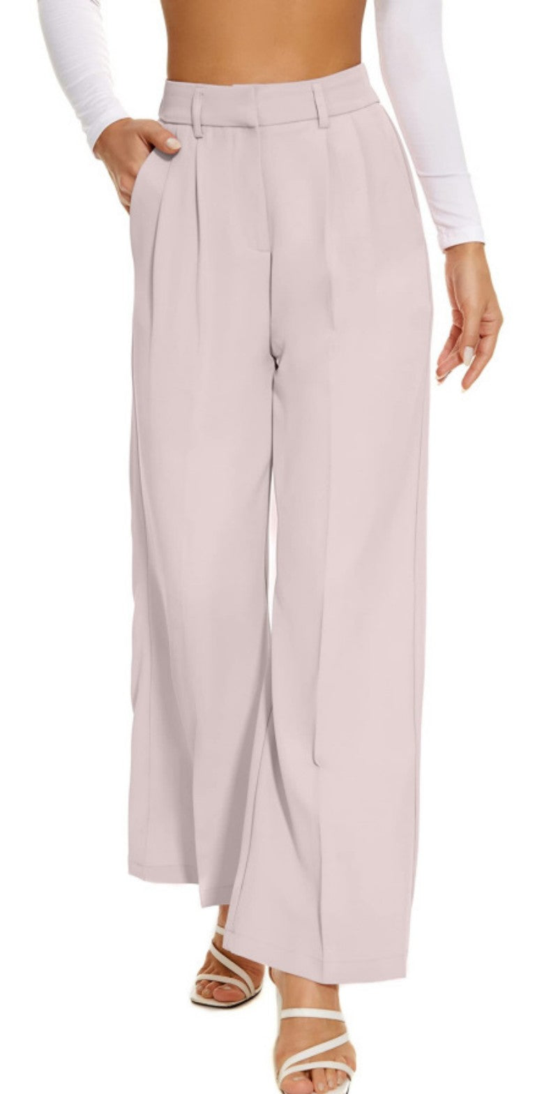 High-Waist Solid Wide-Leg Pants