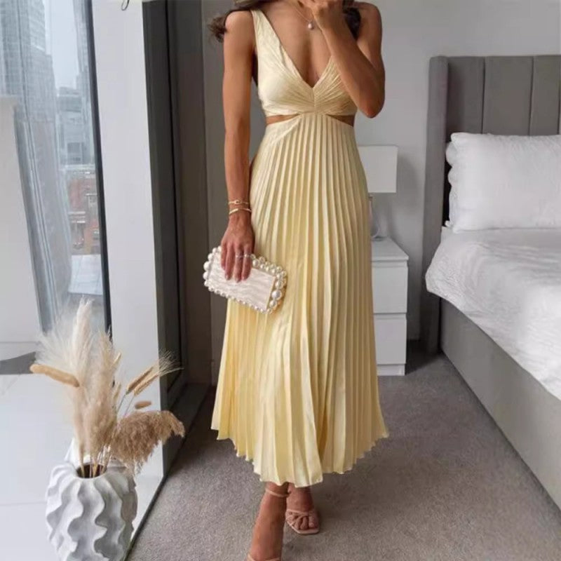 Elegant V-Neck Sleeve Dress