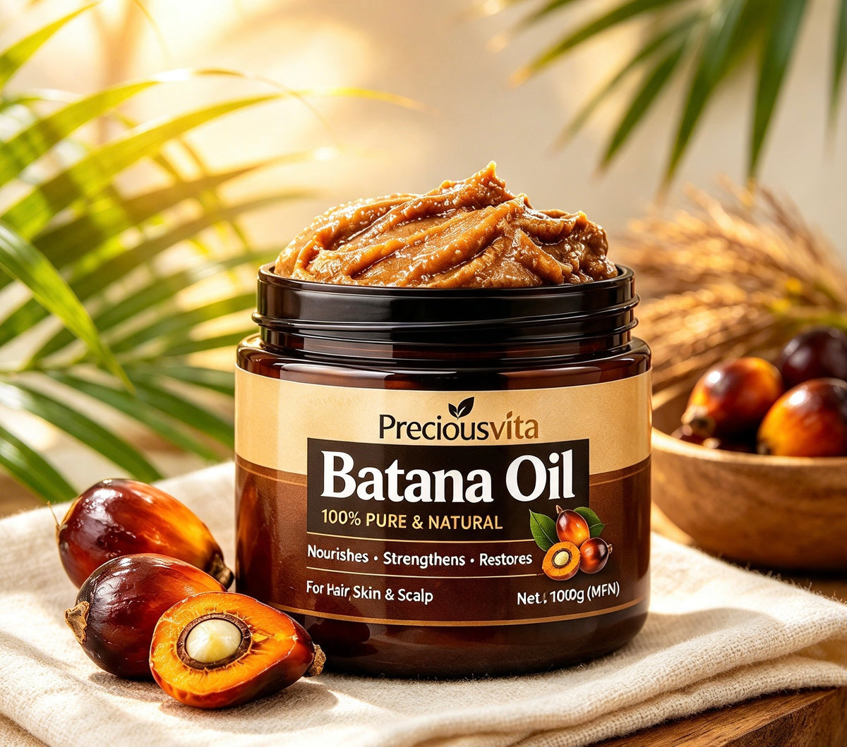 Preciousvita Unrefined Batana Oil, 100% Pure