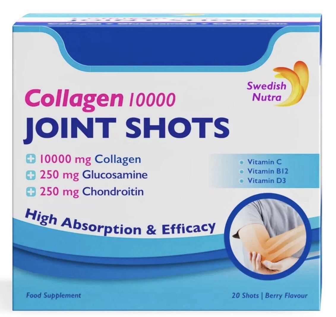 Swedish Nutra Collagen Joint Shots 10,000mg 20 Shots - Skin, Hair & Joint Health
