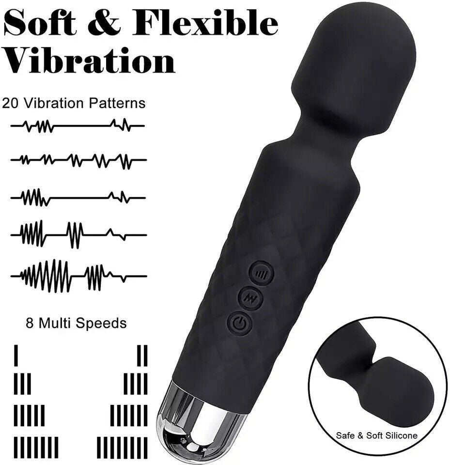 Magic Massage Wand Muscle Relaxation Massager 20 Speed Vibrating Full Body Therapy Motor Vibration