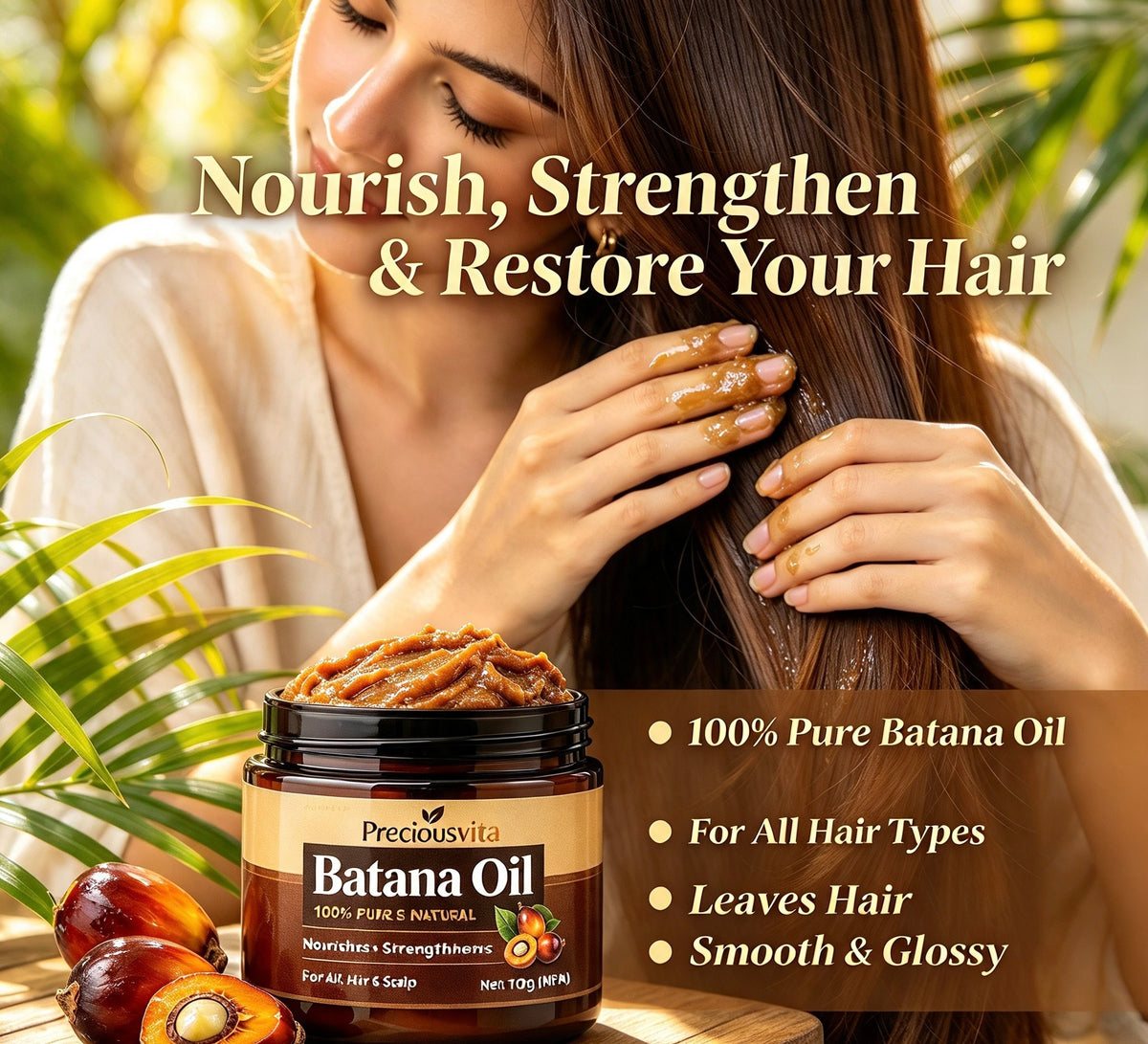 Preciousvita Unrefined Batana Oil, 100% Pure