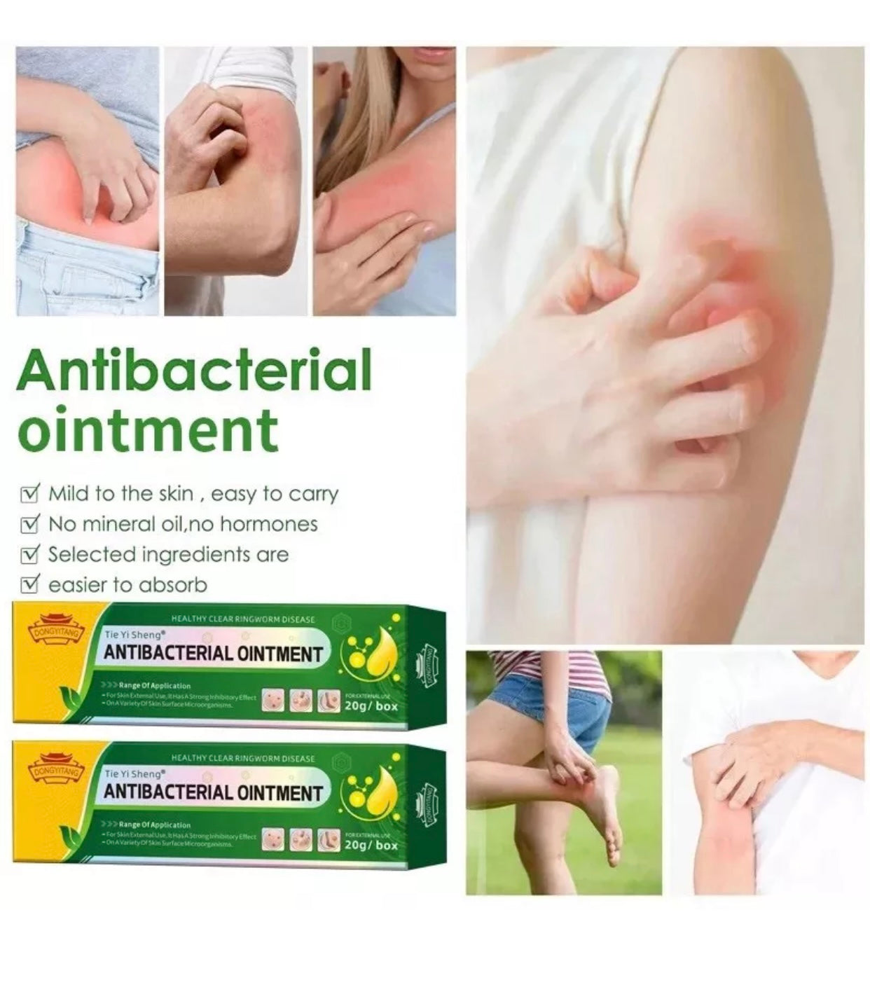 Antibacterial Ointment 80g (Pack of 4, 20g Each)