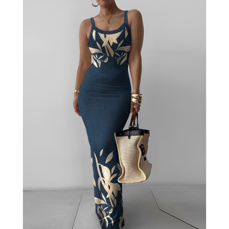 Slim-Fit Maxi Dress With Sling