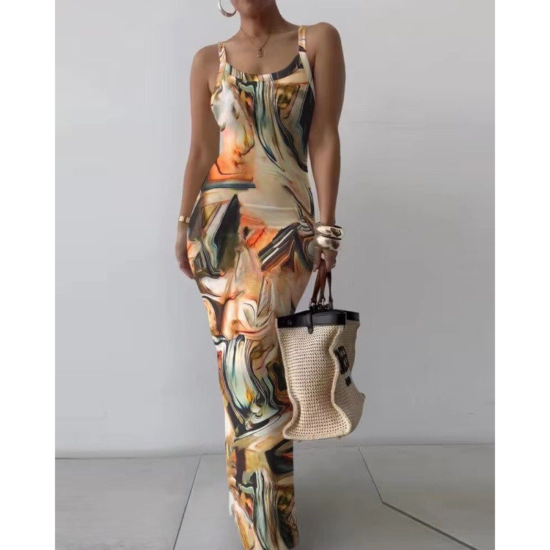 Slim-Fit Maxi Dress With Sling