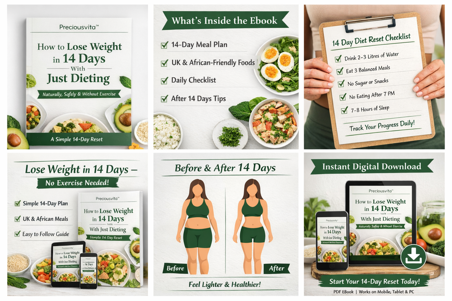 How to Lose Weight in 14 Days With Just Dieting – Preciousvita™ Digital eBook