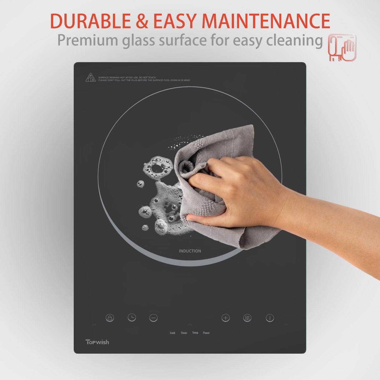 2200W Black Crystal Panel Induction Cooker