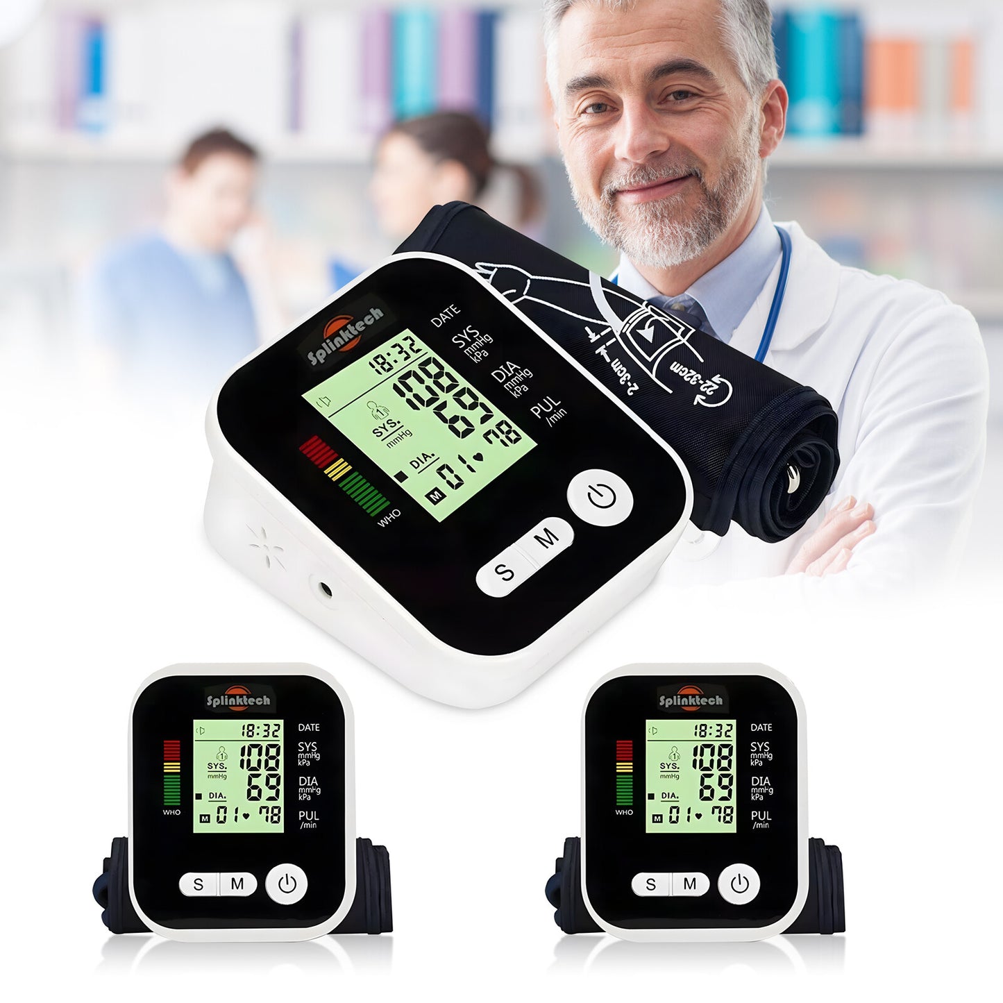 2025 Digital Automatic Blood Pressure Monitor Upper Arm BP Machine Heart Rate-UK