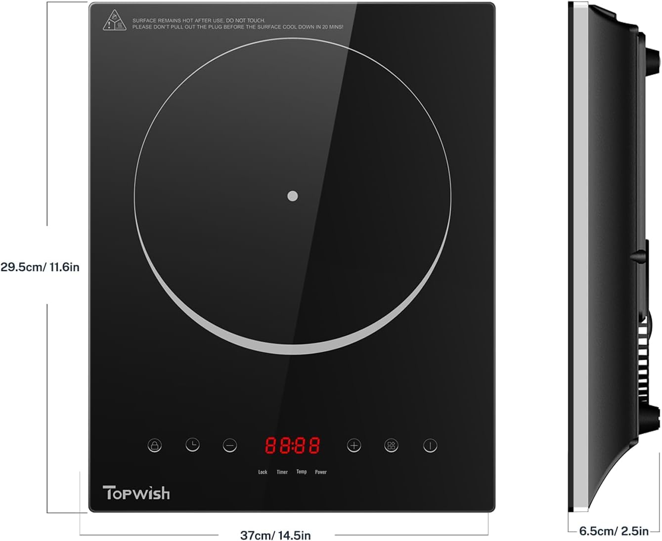 2200W Black Crystal Panel Induction Cooker