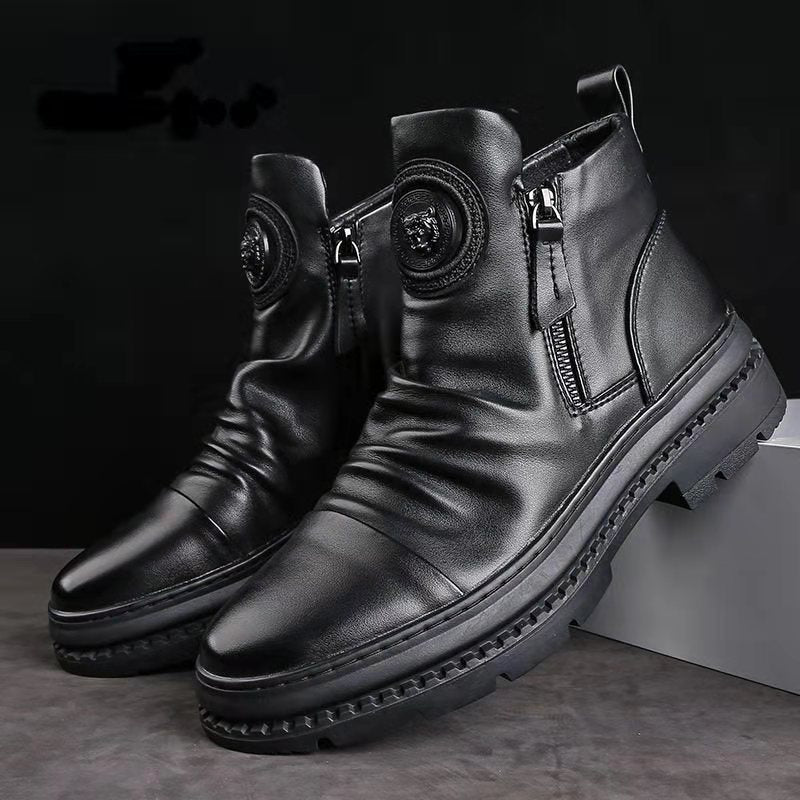 Men'S Korean-Style Zipper Casual Shoes