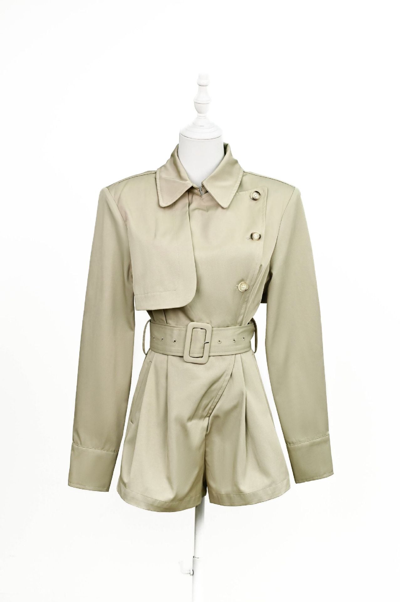 Tight-Waist One-Piece Shorts