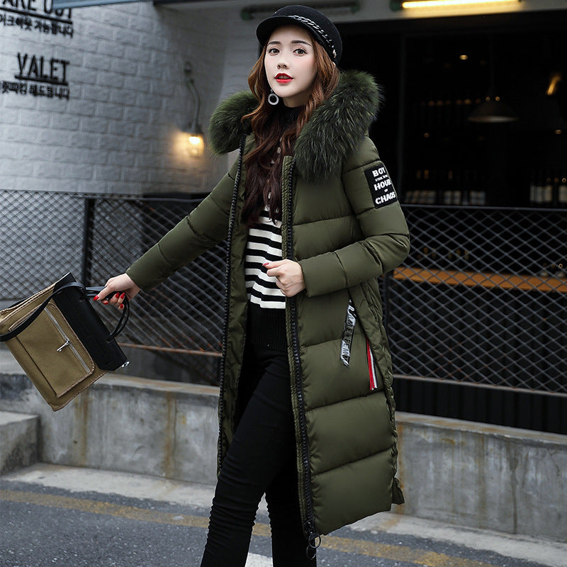 Long Fur Collar Cotton-Padded Jacket