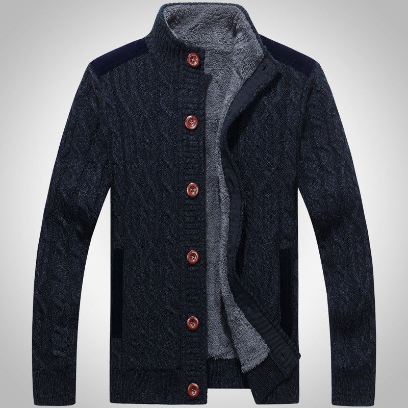 Fleece-Lined Twist Neck Sweater