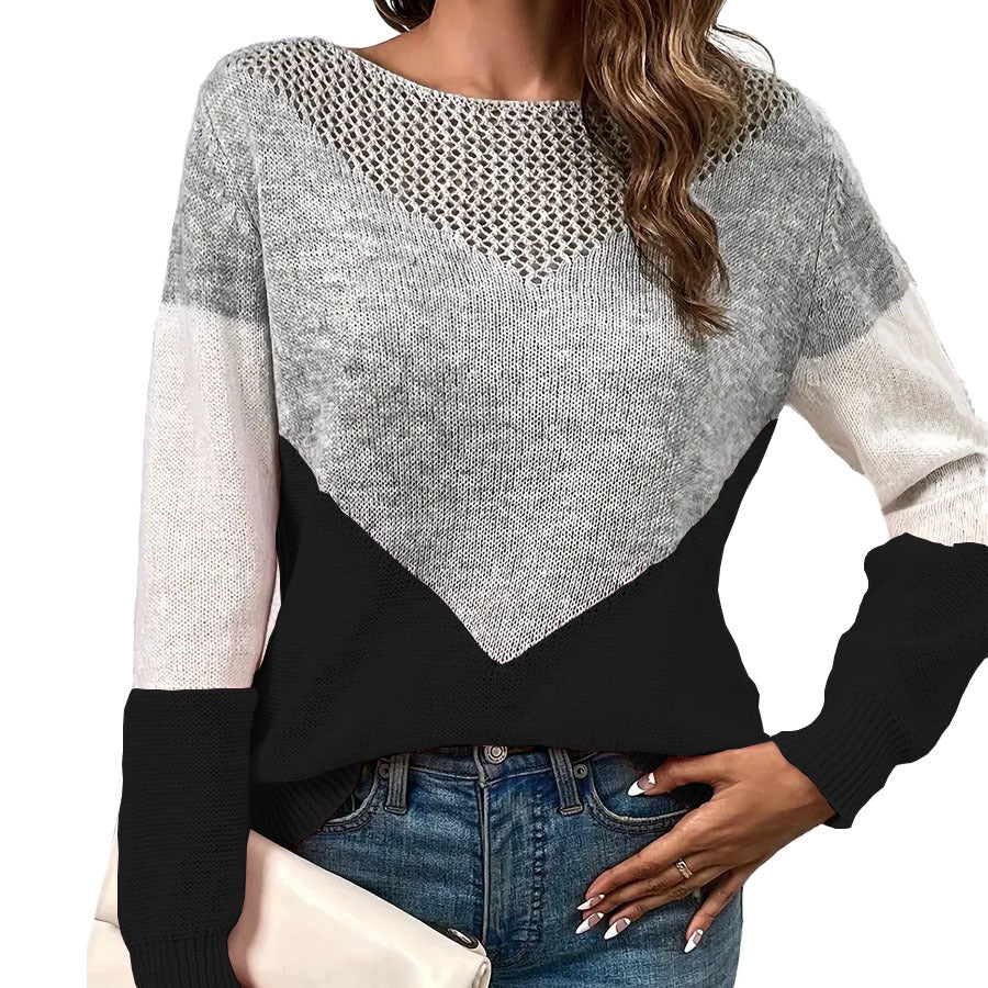 Contrast Crewneck Sweater