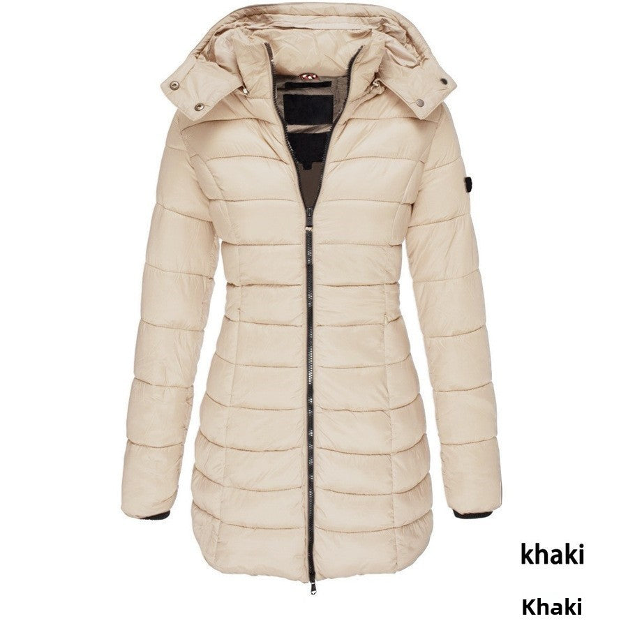 Mid-Length Slim-Fit Cotton-Padded Jacket