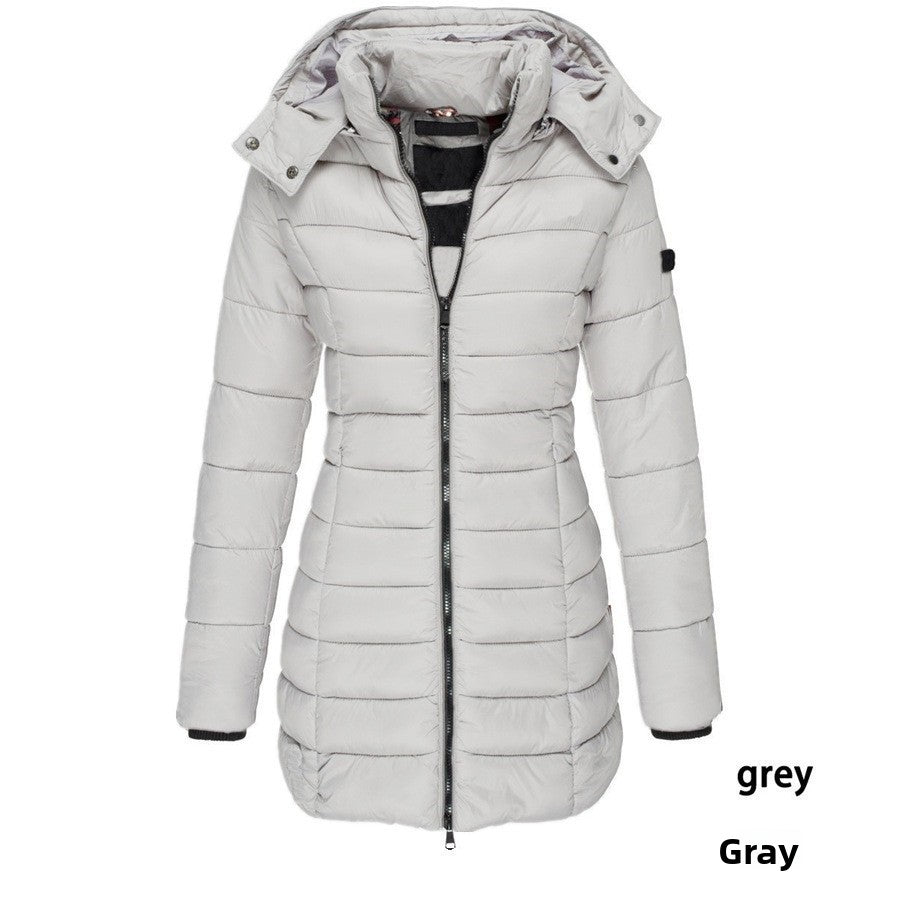 Mid-Length Slim-Fit Cotton-Padded Jacket