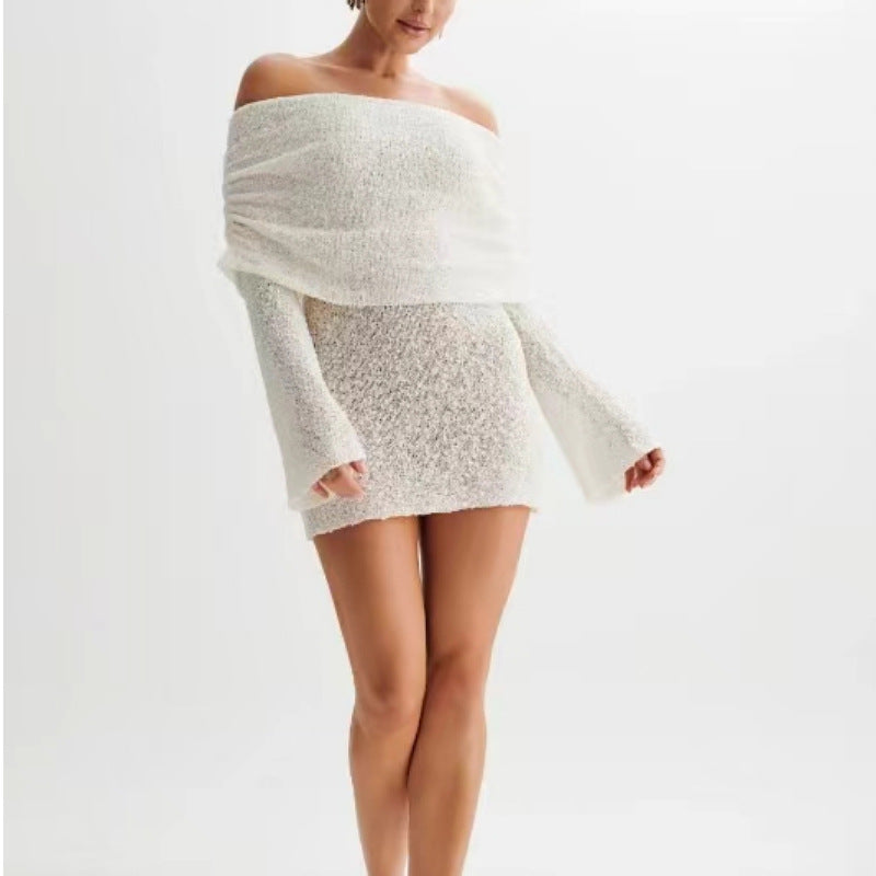 Knitted off-shoulder dress