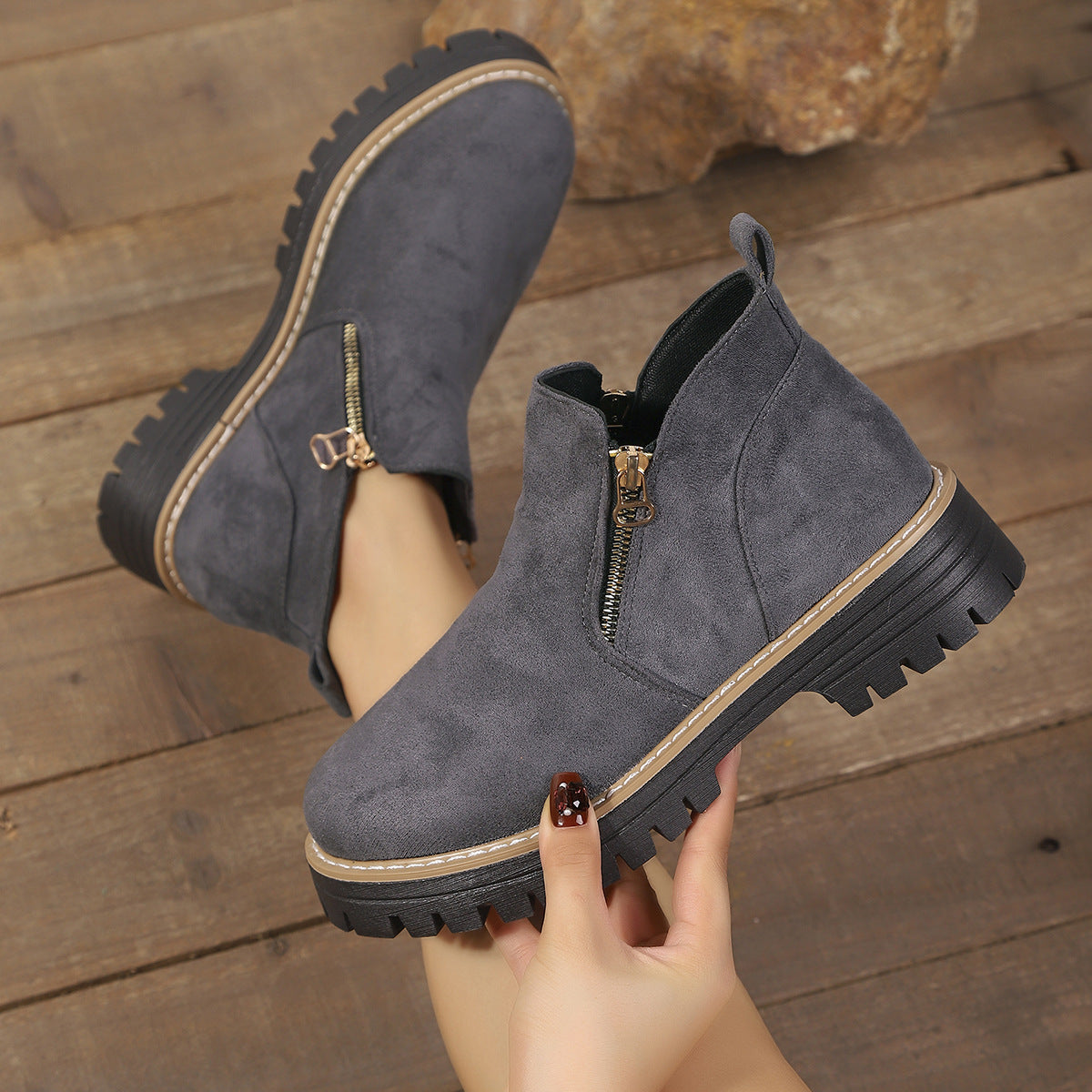 Side Zip Martin Boots