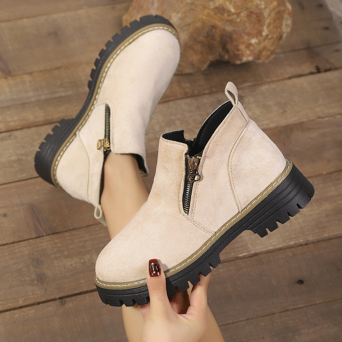 Side Zip Martin Boots