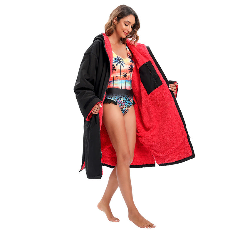 Fleece-Lined Thickened Cape Bathrobe