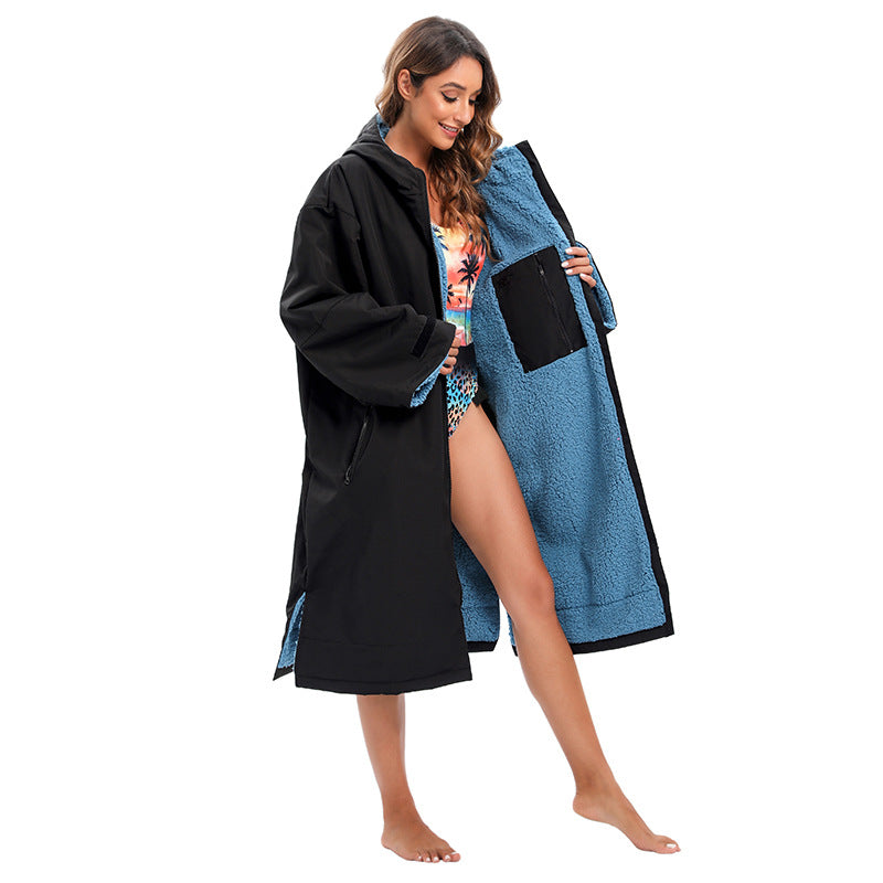 Fleece-Lined Thickened Cape Bathrobe