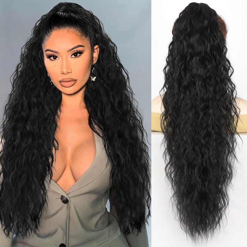 Claw Clip Ponytail Extension, various colours and Inches Long Ponytail Hair Piece Wavy Curly Synthetic