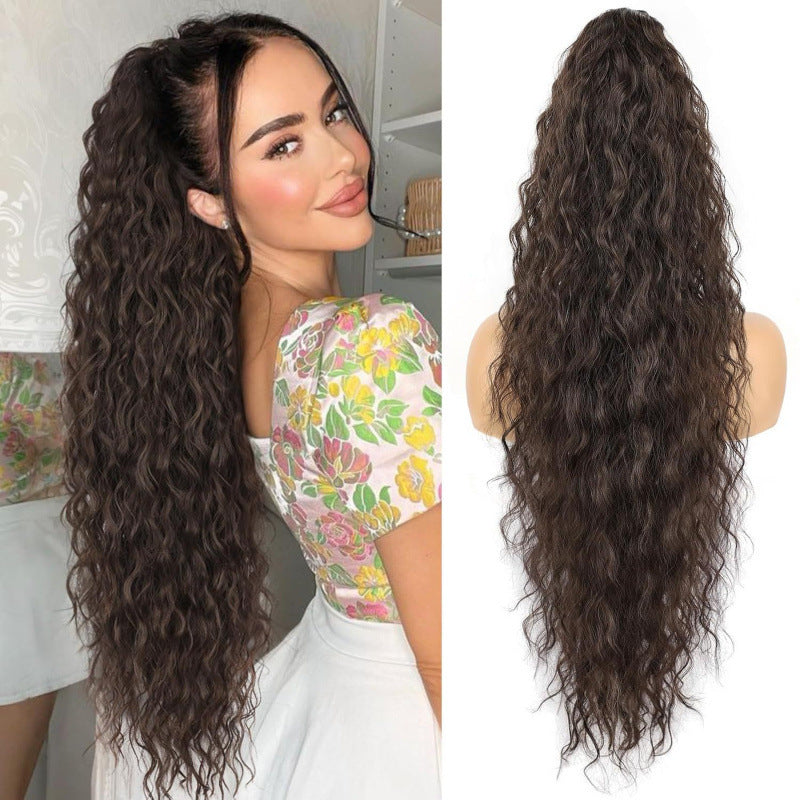 Claw Clip Ponytail Extension, various colours and Inches Long Ponytail Hair Piece Wavy Curly Synthetic