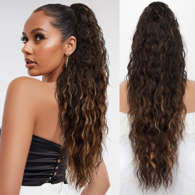 Claw Clip Ponytail Extension, various colours and Inches Long Ponytail Hair Piece Wavy Curly Synthetic