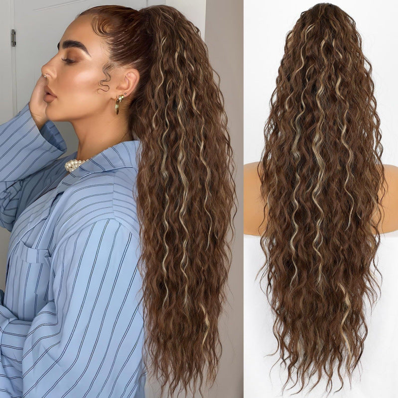 Claw Clip Ponytail Extension, various colours and Inches Long Ponytail Hair Piece Wavy Curly Synthetic