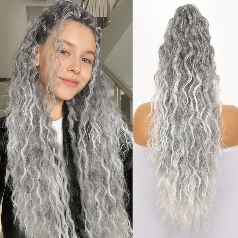 Claw Clip Ponytail Extension, various colours and Inches Long Ponytail Hair Piece Wavy Curly Synthetic