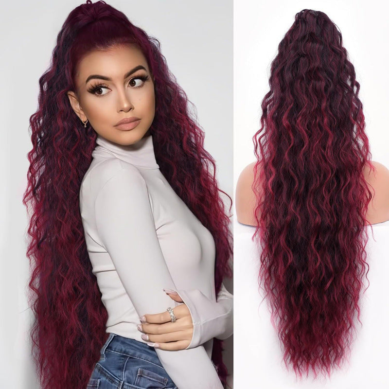 Claw Clip Ponytail Extension, various colours and Inches Long Ponytail Hair Piece Wavy Curly Synthetic
