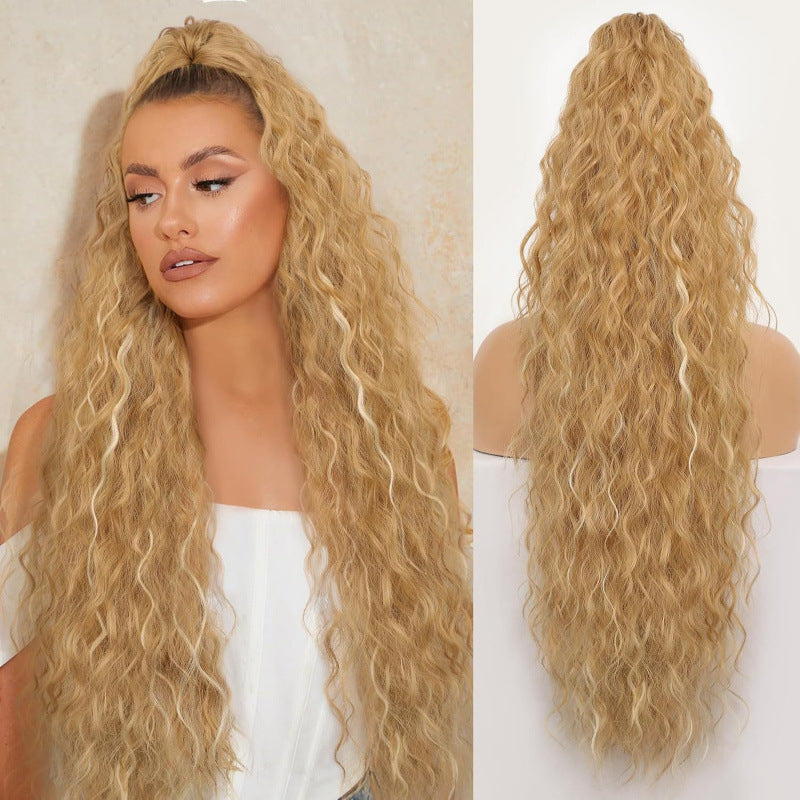Claw Clip Ponytail Extension, various colours and Inches Long Ponytail Hair Piece Wavy Curly Synthetic
