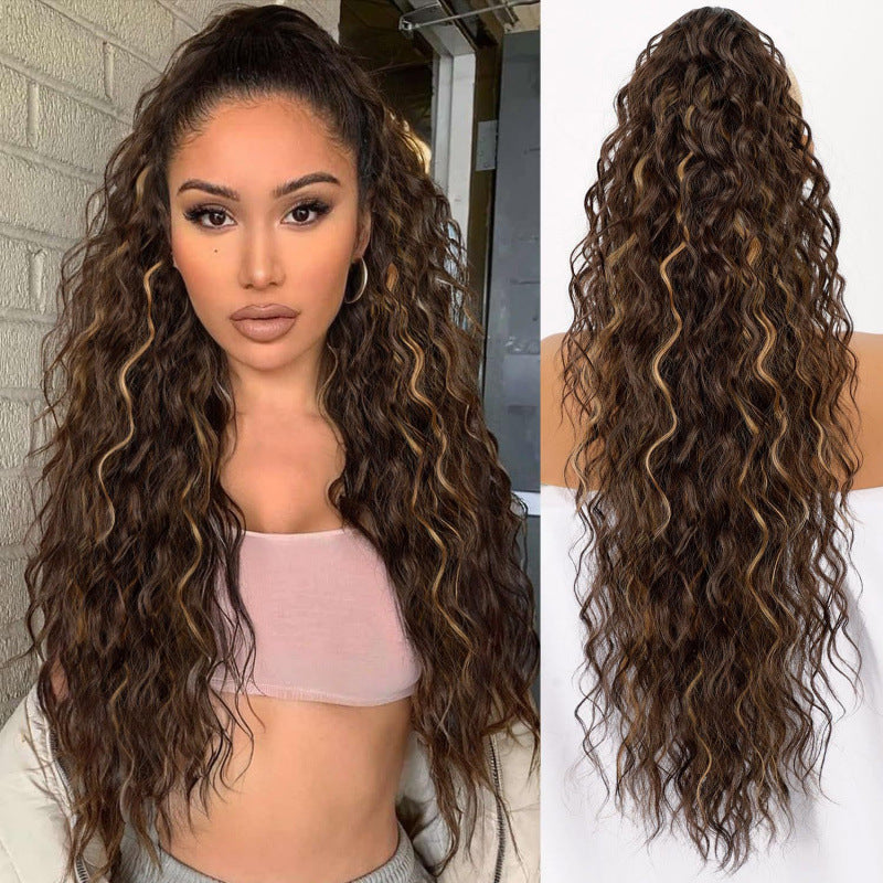 Claw Clip Ponytail Extension, various colours and Inches Long Ponytail Hair Piece Wavy Curly Synthetic