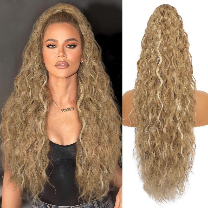 Claw Clip Ponytail Extension, various colours and Inches Long Ponytail Hair Piece Wavy Curly Synthetic