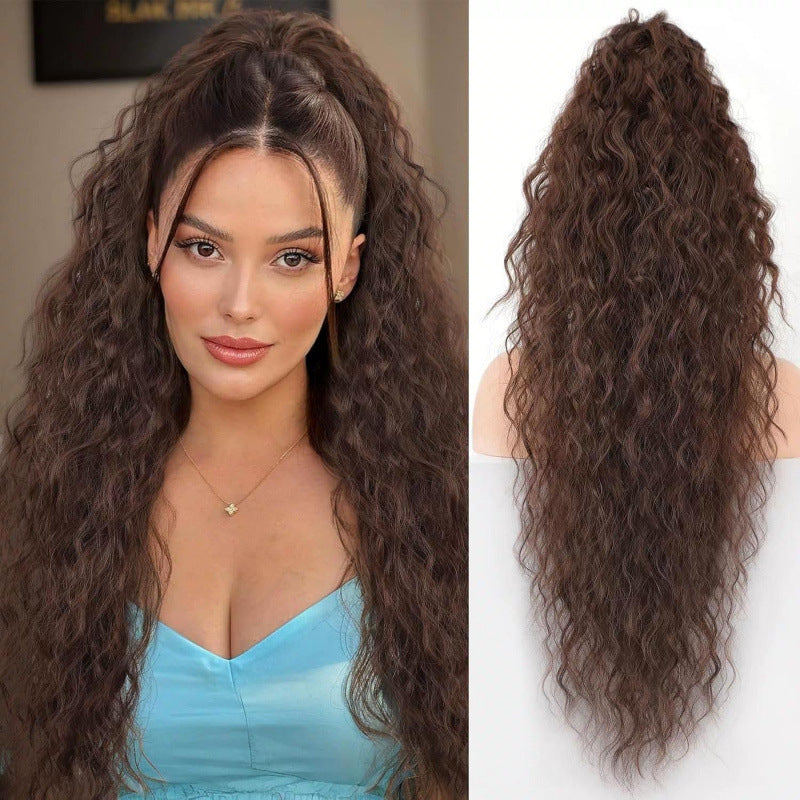 Claw Clip Ponytail Extension, various colours and Inches Long Ponytail Hair Piece Wavy Curly Synthetic
