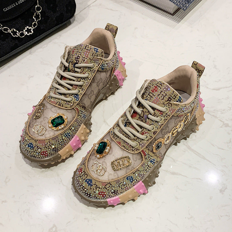 Platform Diamond Casual Sneakers