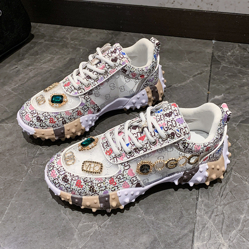 Platform Diamond Casual Sneakers