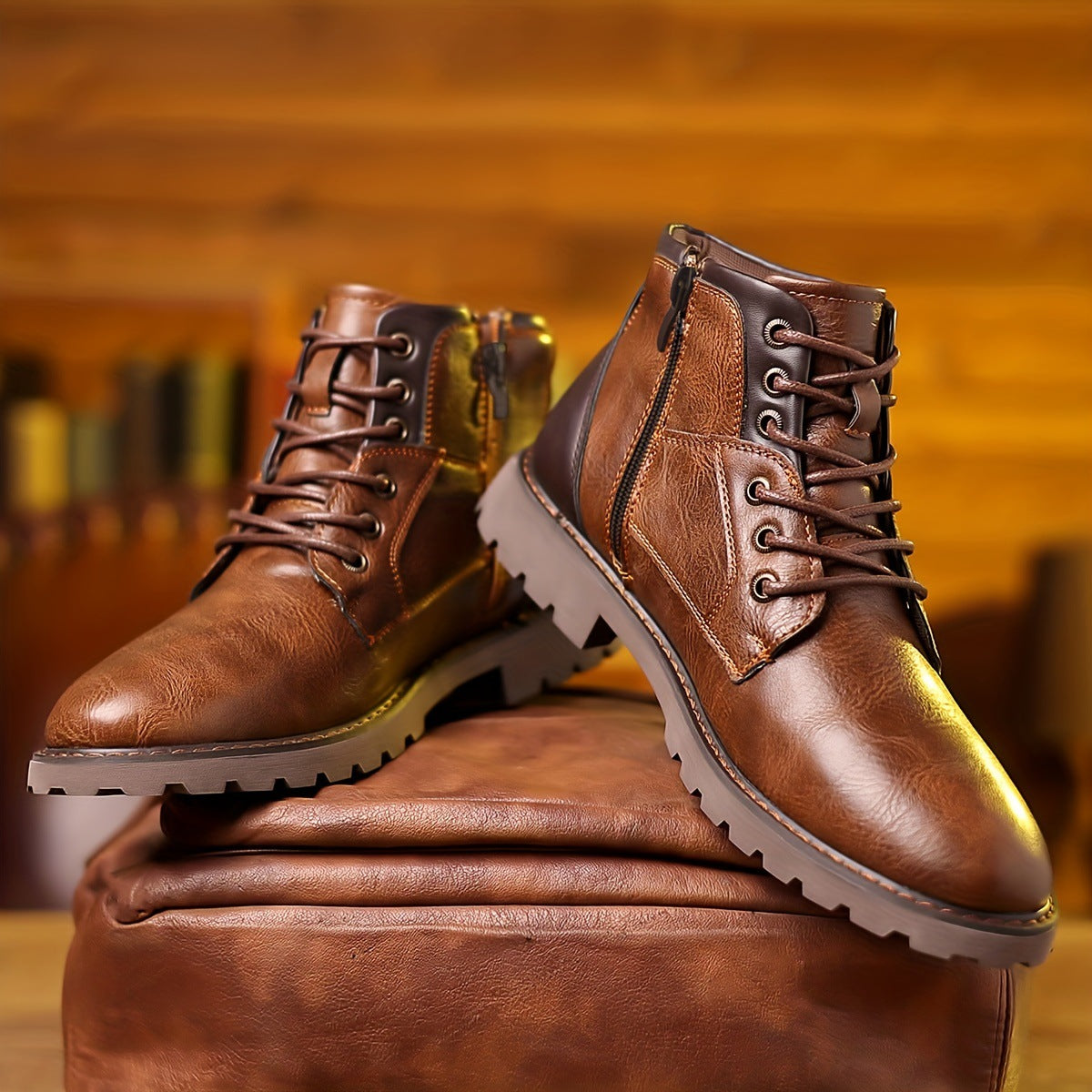 Men'S Colorblock Martin Boots
